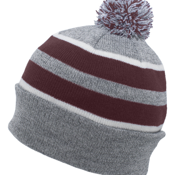 Knit Fold Over Pom-Pom Beanie Thumbnail