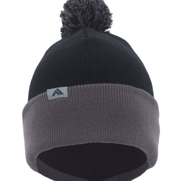 Knit Fold-Over Pom-Pom Beanie Thumbnail